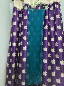 Teal Net Embellished Ethnic Gown with dupatta