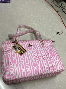 Chic Pink 'Music Vibes' Tote Bag