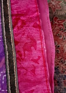 🎀🎀Vibrant Purple Leheriya Saree