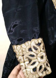 black kurta with golden lace