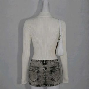 Ribbed Zip-Up Sweater