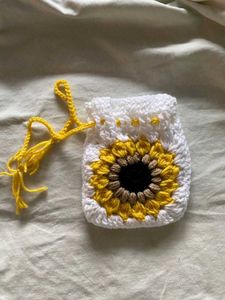 Sunflower Crochet Pouch