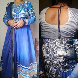 2 Anarkali suit combo (blue &amp;red)