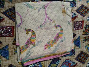Elegant Peacock Print Saree