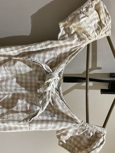 Gingham Tie-Front Romper