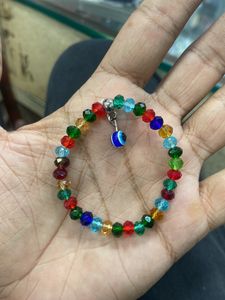 Multicolour Crystal Braclet With Evil Eye