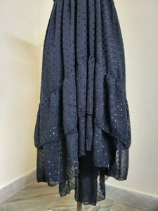 Elegant Black Halter Neck Ruffle Dress