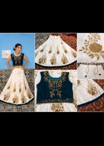 Stunning Navy Blue Embroidered Lehenga Choli