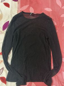Sparkly Black Long Sleeve Top