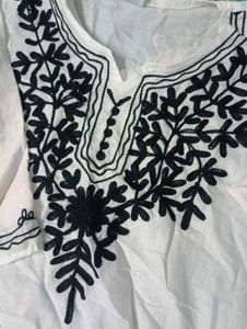 White Embroidered Kurta
