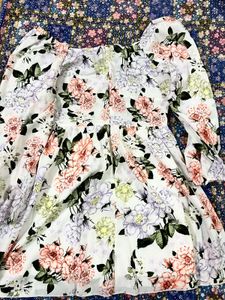 Floral Print V-Neck Mini Dress
