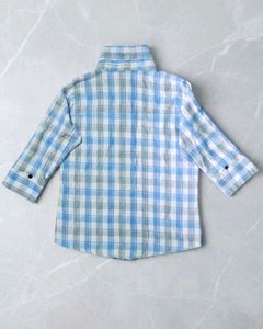 Classic Blue &amp; White Plaid Shirt