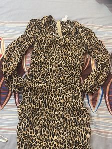 Leopard Print Ruched Mini Dress