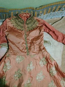 Elegant Peach Anarkali Dress