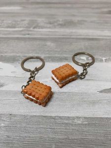 Cute Biscuit Cream Sandwich Food Keychain