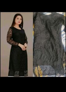 Elegant Black Lace Kurti