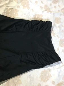 Chic Black Ruched Maxi Skirt