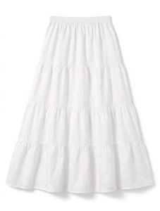 White Tiered long Skirt