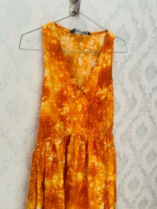 Flowy Orange Tie-Dye Maxi Dress
