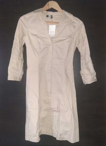 ✦ MANGO | Elegant Beige Button-Down Shirt Dress