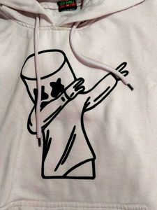 Pastel Pink Hoodie with Fun Graphic
