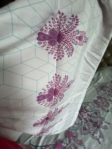 Printed Pink-white King Size Bedsheet Set