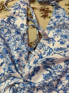 Halter neck Blue Floral top