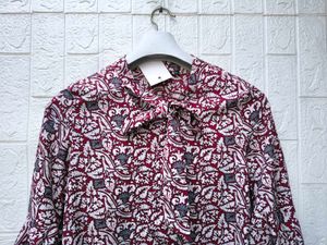 Burgundy Floral Bow Top