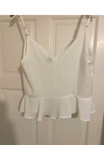 White Peplum Camisole Top