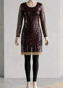 Sequined  Brown Sharara Set 🤎