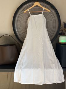 Elegant White Spaghetti Strap Maxi Dress