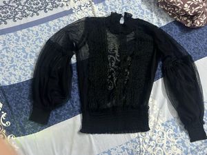 Sheer Black Lace Top