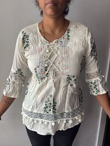 Embroidered Kurta Top