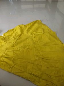 Yellow Kurta with White Embellishments