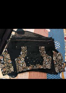 Elegant Black Embroidered Saree