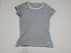 Numero Uno white/black striped tshirt