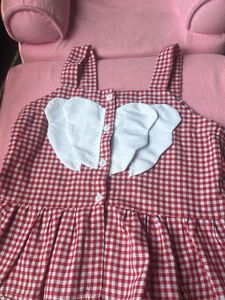 Cute Red Gingham Blouse with White Accents