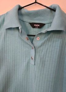 Sleeveless Teal Polo Top