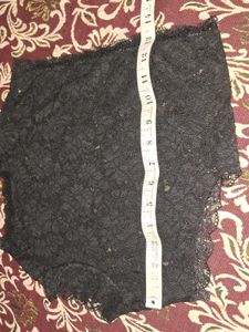 Black Lace Mock Neck Crop Top