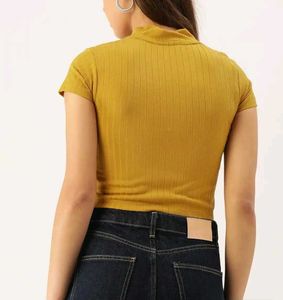 Ribbed Mock Neck Crop Top
