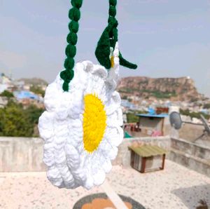 Handmade Crochet Daisy Sling Bag