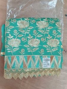 New Embroidered Teal Suit Material with dupa
