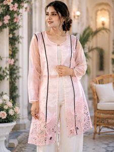 Elegant Pink Organza Jacket