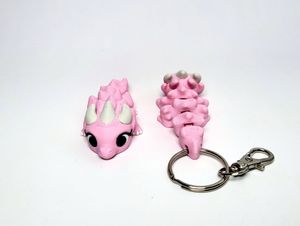 Cute Pink Dragon Articulated Keychain