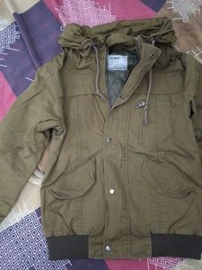 Olive Green Hooded Jacket