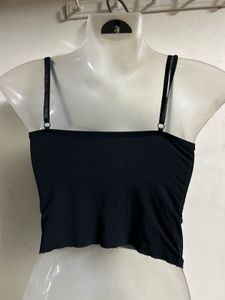 Black Strappy Crop Top