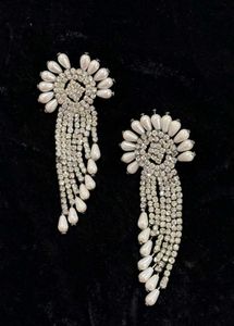 Dangling Pearl &amp; Crystal Earrings