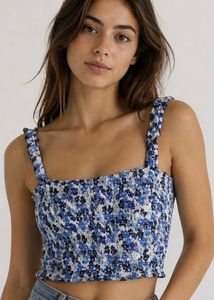 Floral Smocked Crop Top