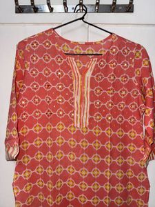 Stylish Printed Kurta with Embellishments