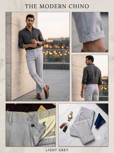 Men's Premium Light Grey Crawford Chino Pants